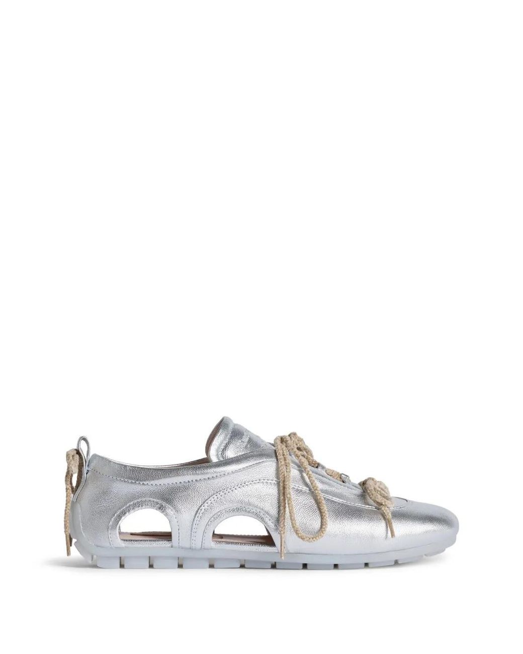 Simone Rocha White Ballerina Grip Cut Out Detailed Lace-Up Sneakers