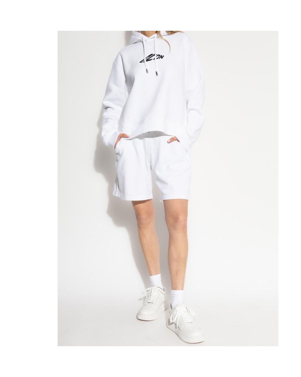 DSquared² White D2 Icon Hoodie
