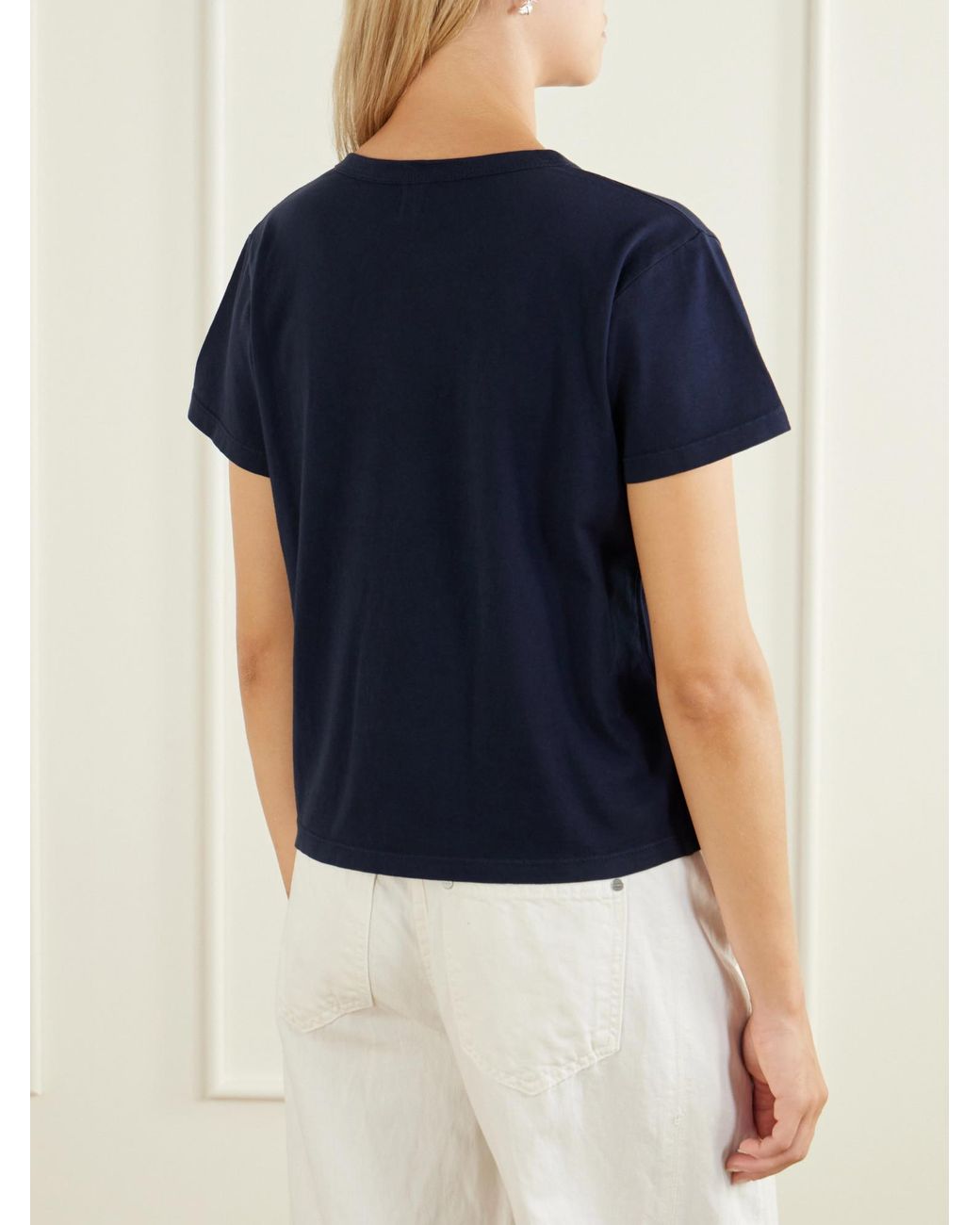 Leset Blue Cotton-Jersey T-Shirt