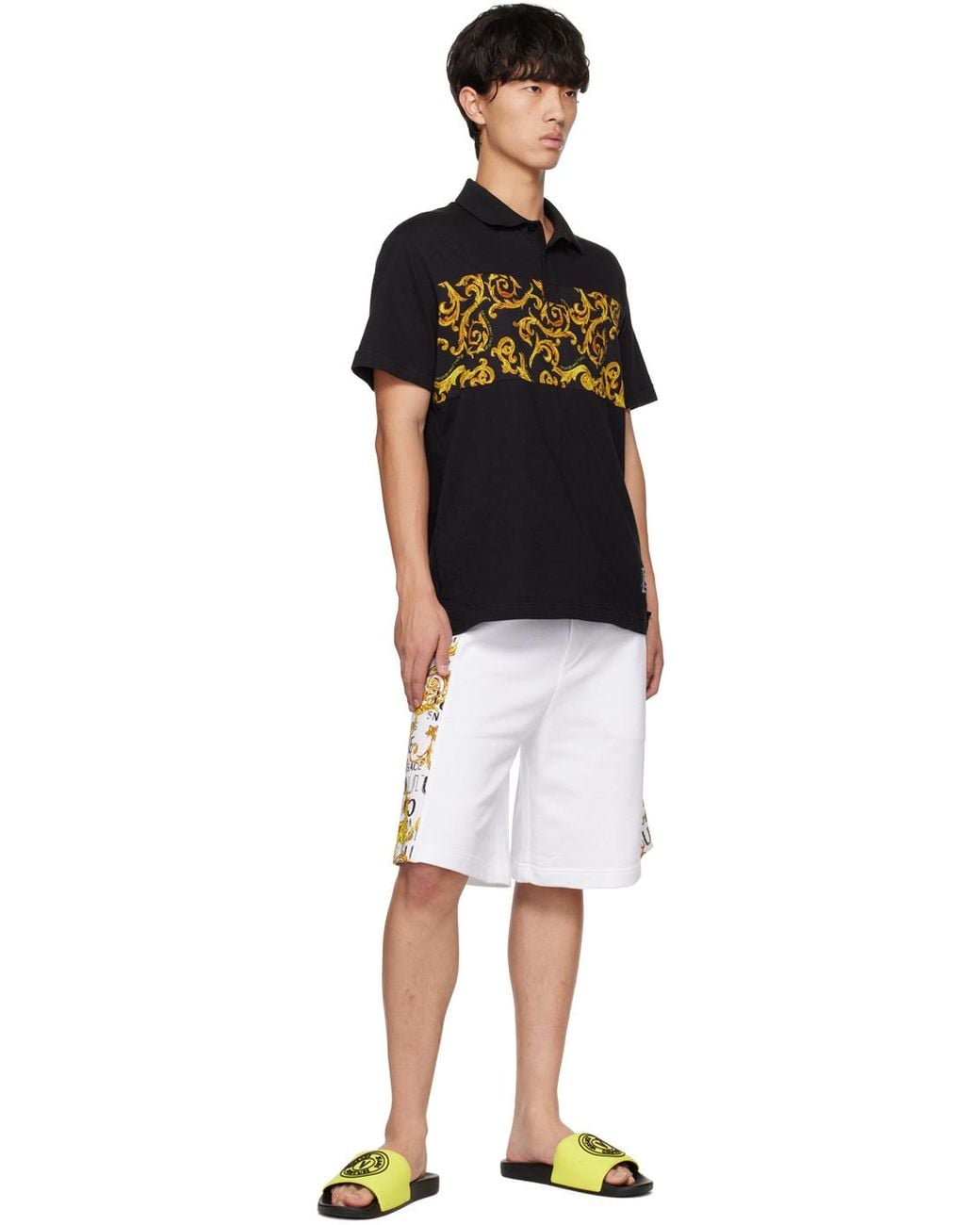 Versace Jeans White Couture Drawstring Bermuda Shorts for men