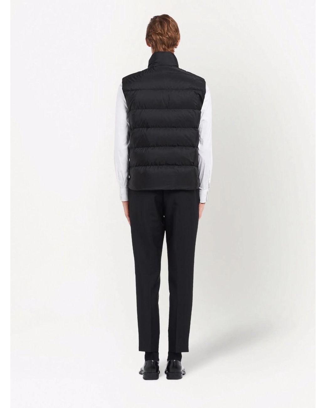 Prada Black Triangle-Logo Padded Gilet for men