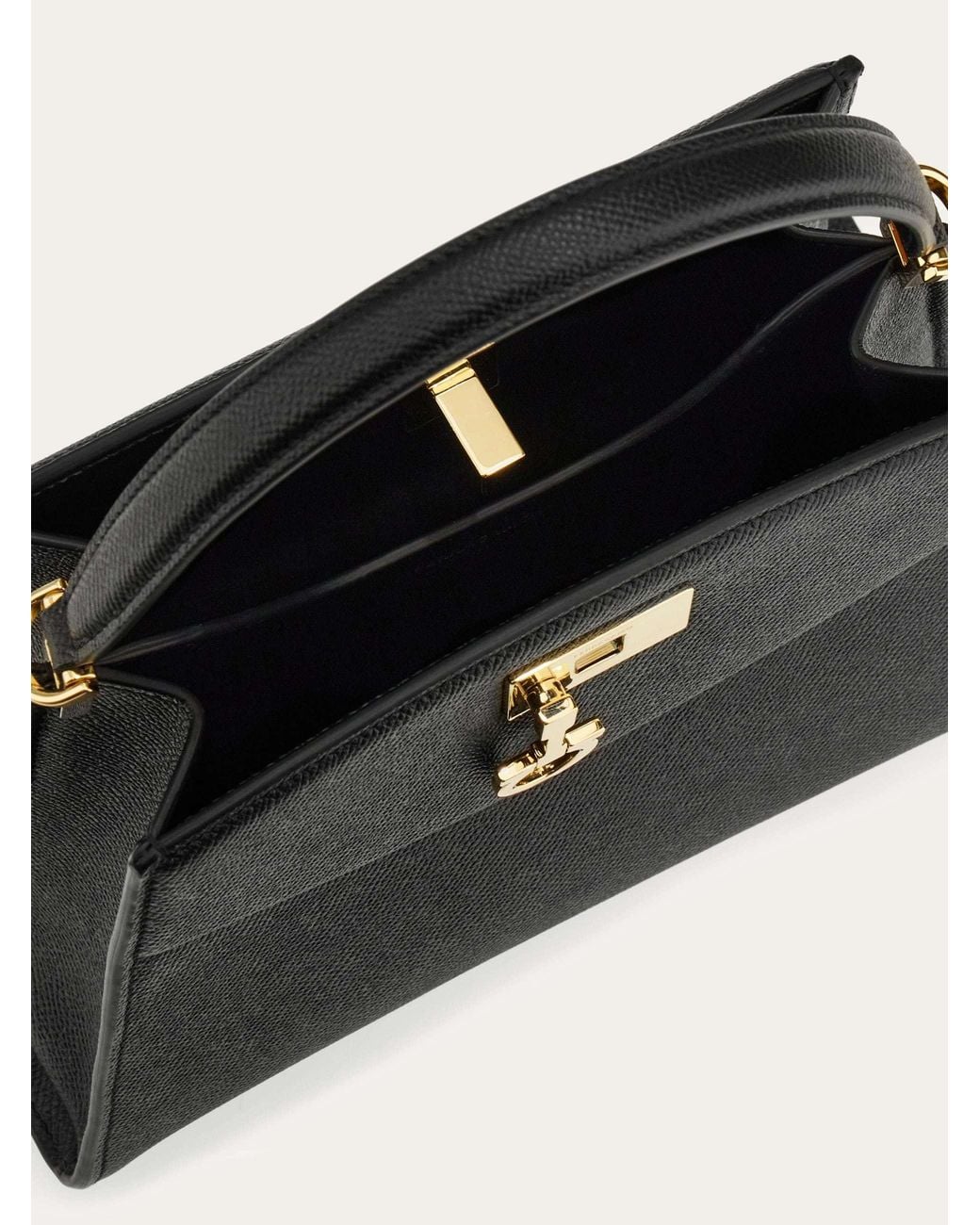 Ferragamo Black Ferragamo The New Studio Box Tote Bag