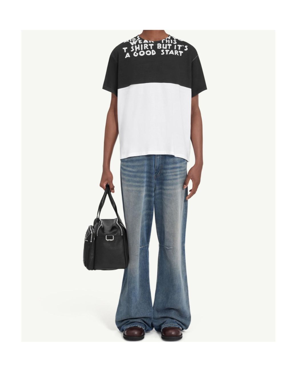 MM6 by Maison Margiela Black Sida T-Shirt for men