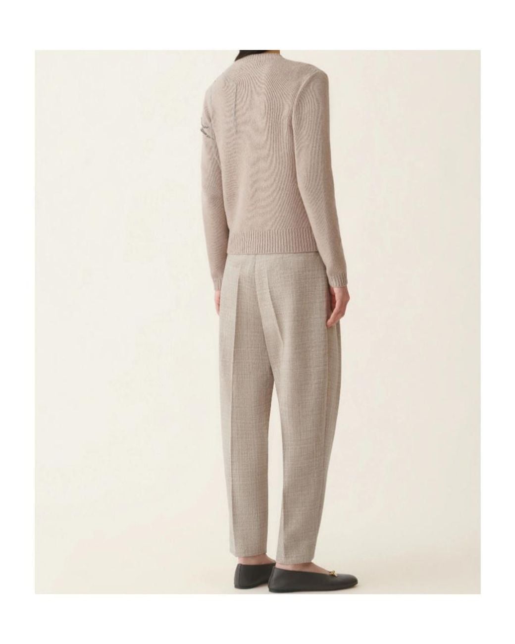 Fabiana Filippi Gray Embellished Knit Cardigan