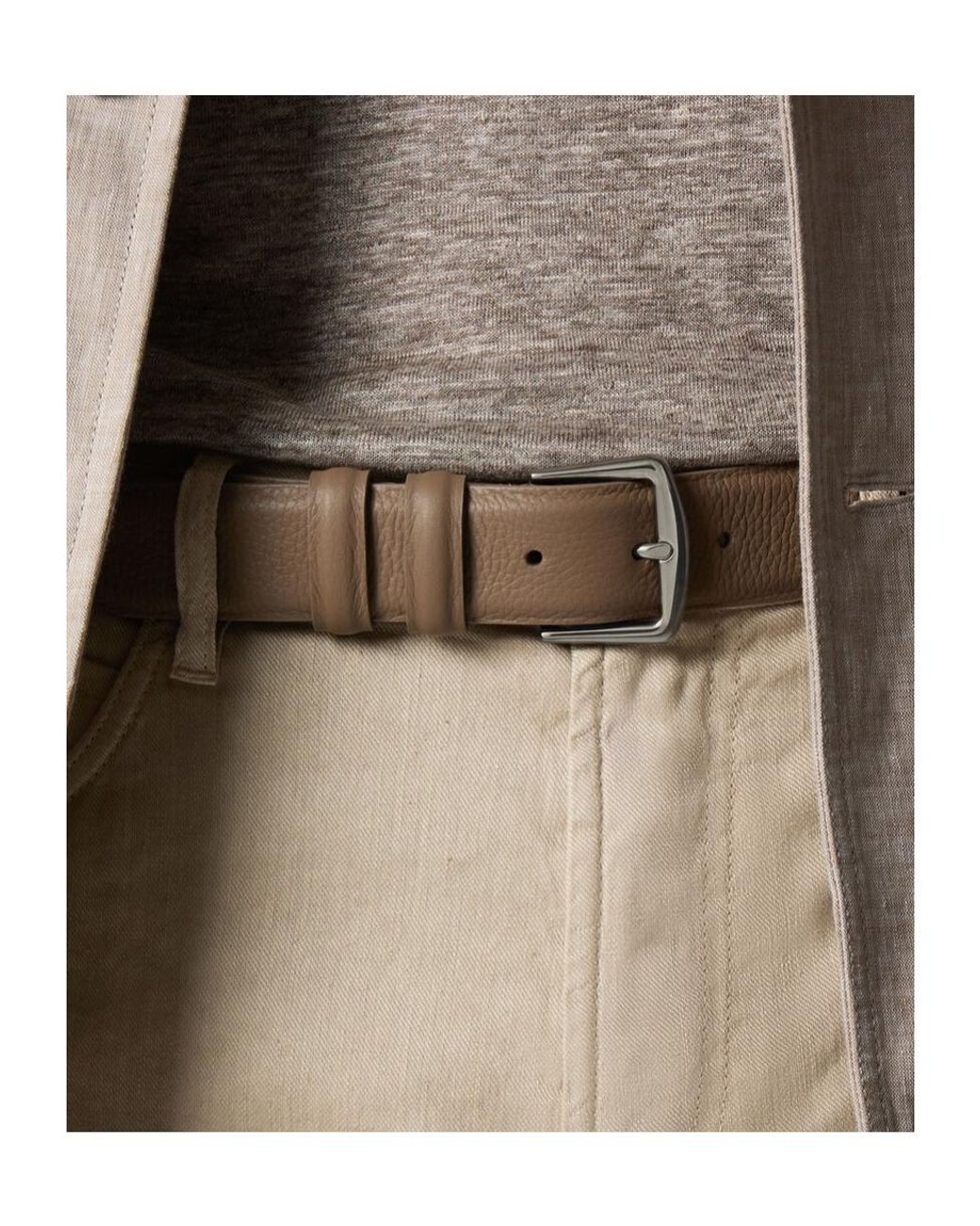 Loro Piana White Alsavel Belt for men