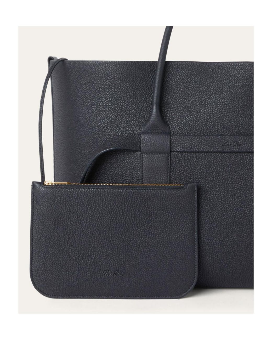 Loro Piana Black Logo-Embossed Tote Bag