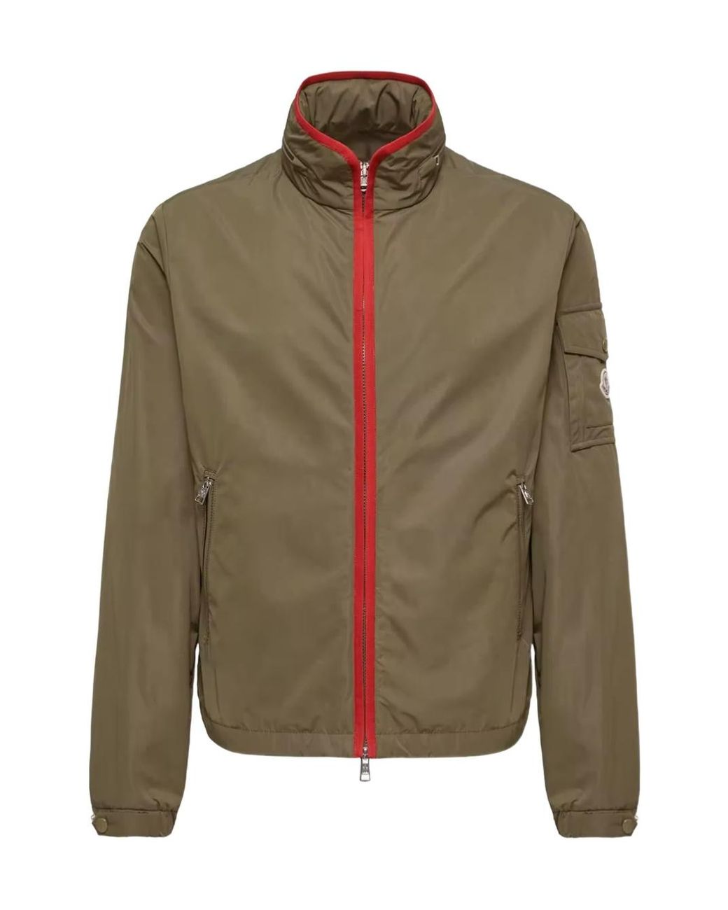 Moncler Green Sayan Logo Patch Zip-Up Jacket for men