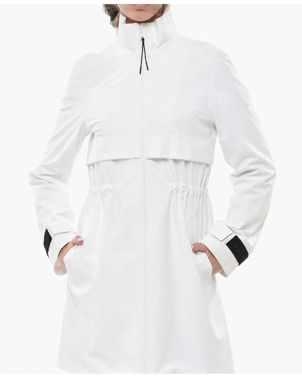 Woolrich White Pequea Logo Patch Coat