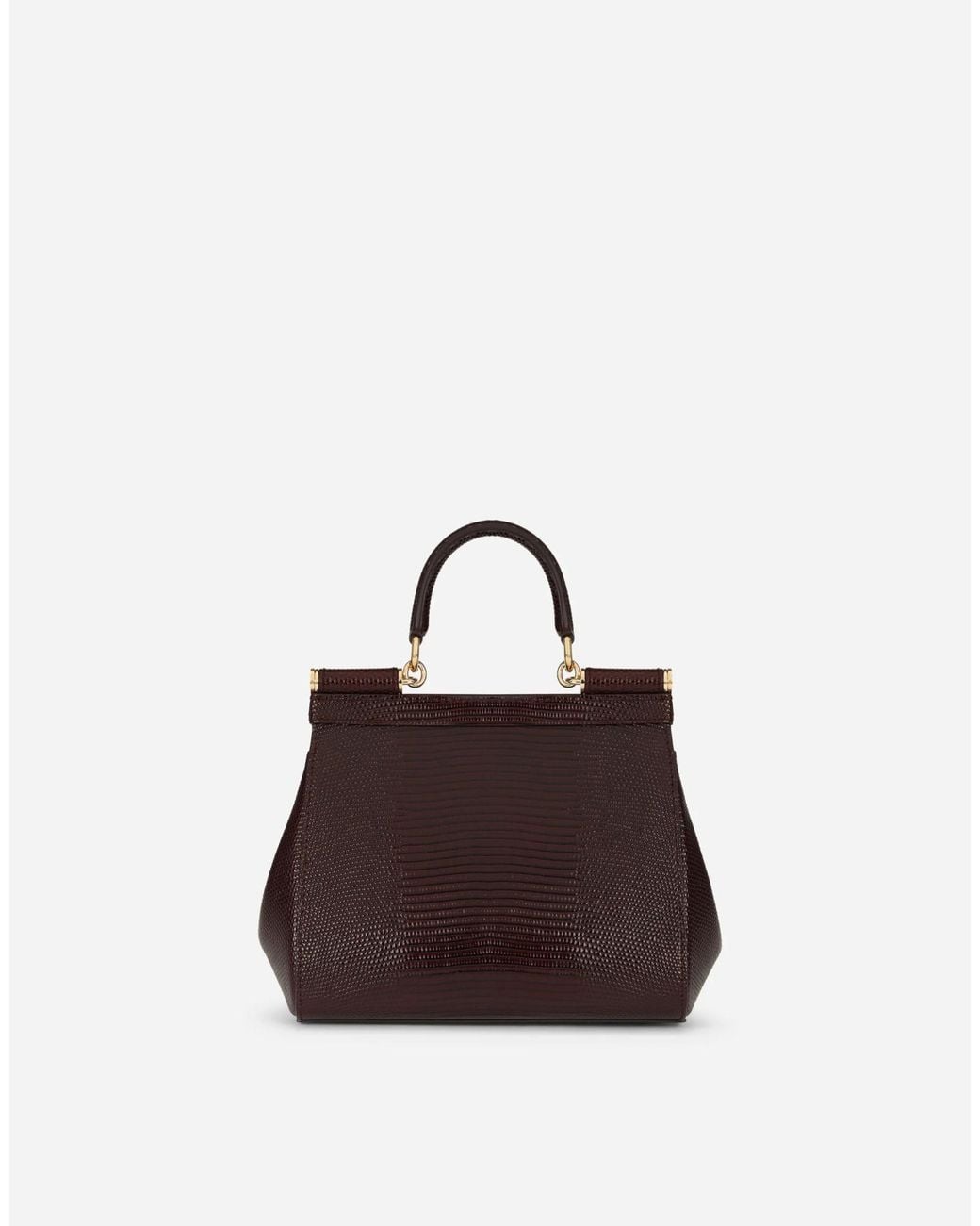 Dolce & Gabbana Brown Medium Sicily Snakeskin Tote Bag