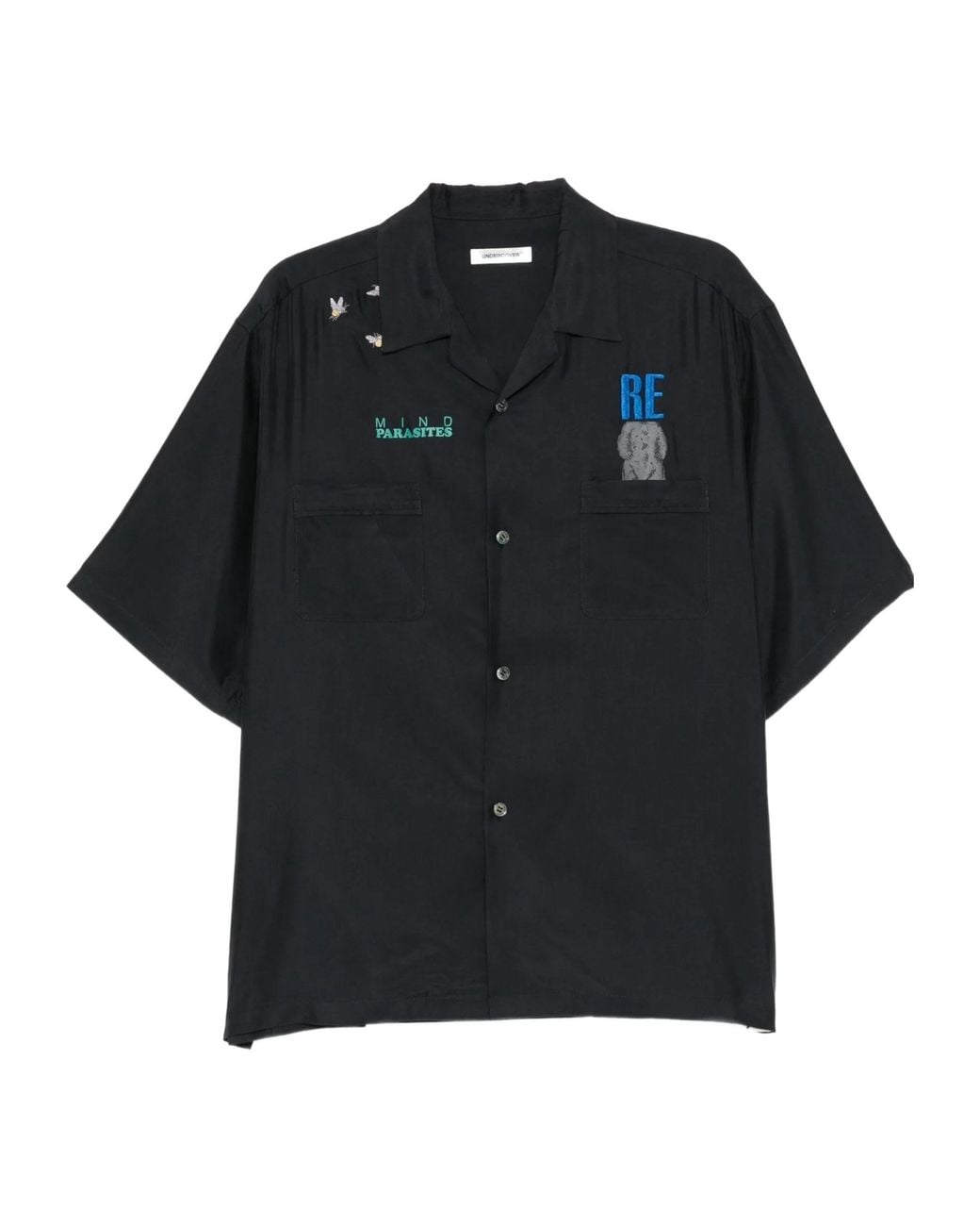 Undercover Black Embroidery Pocket Shirt for men
