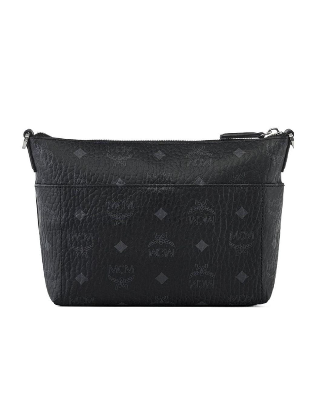 MCM Black Allover Logo Printed Shoulder Bag