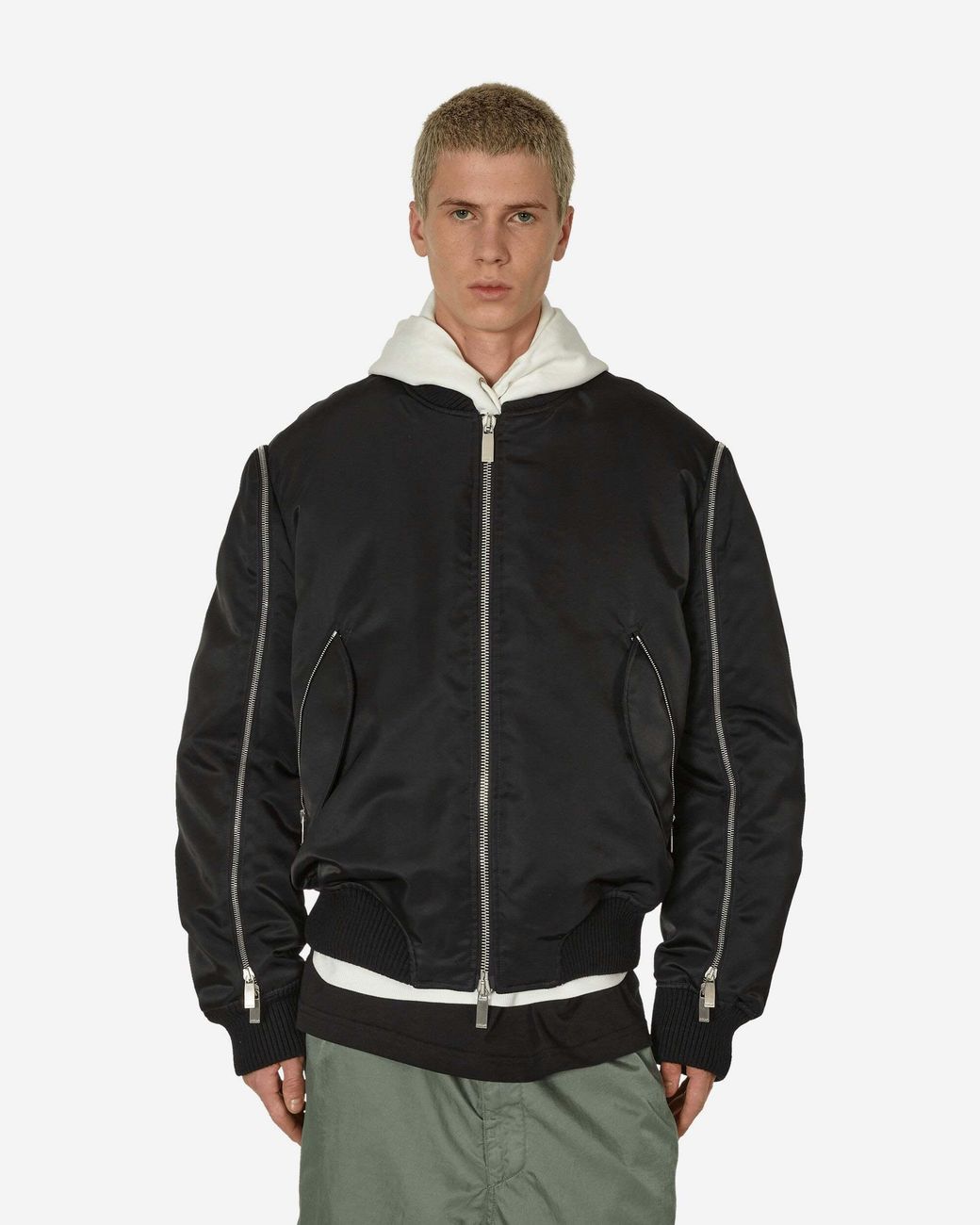 Off-White c/o Virgil Abloh Black Zip-Up Long-Sleeved Jacket for men