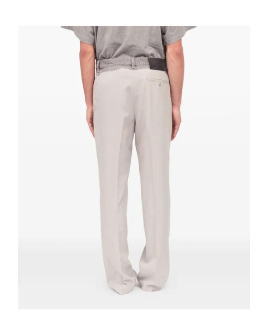 MM6 by Maison Margiela Gray Belted Pleated Trousers for men