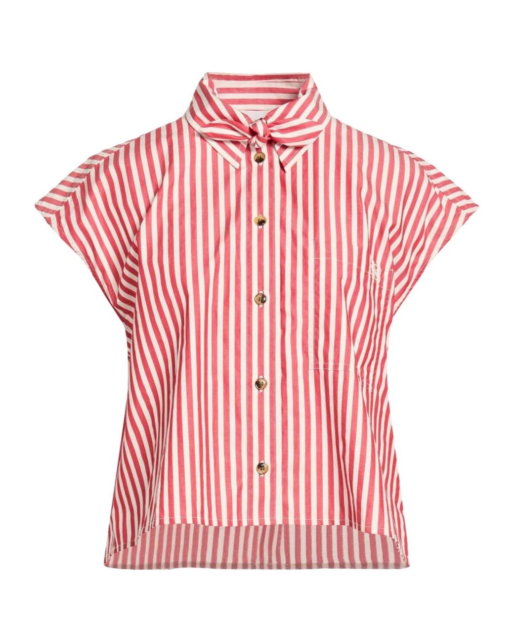 Ganni Red Striped Shirt