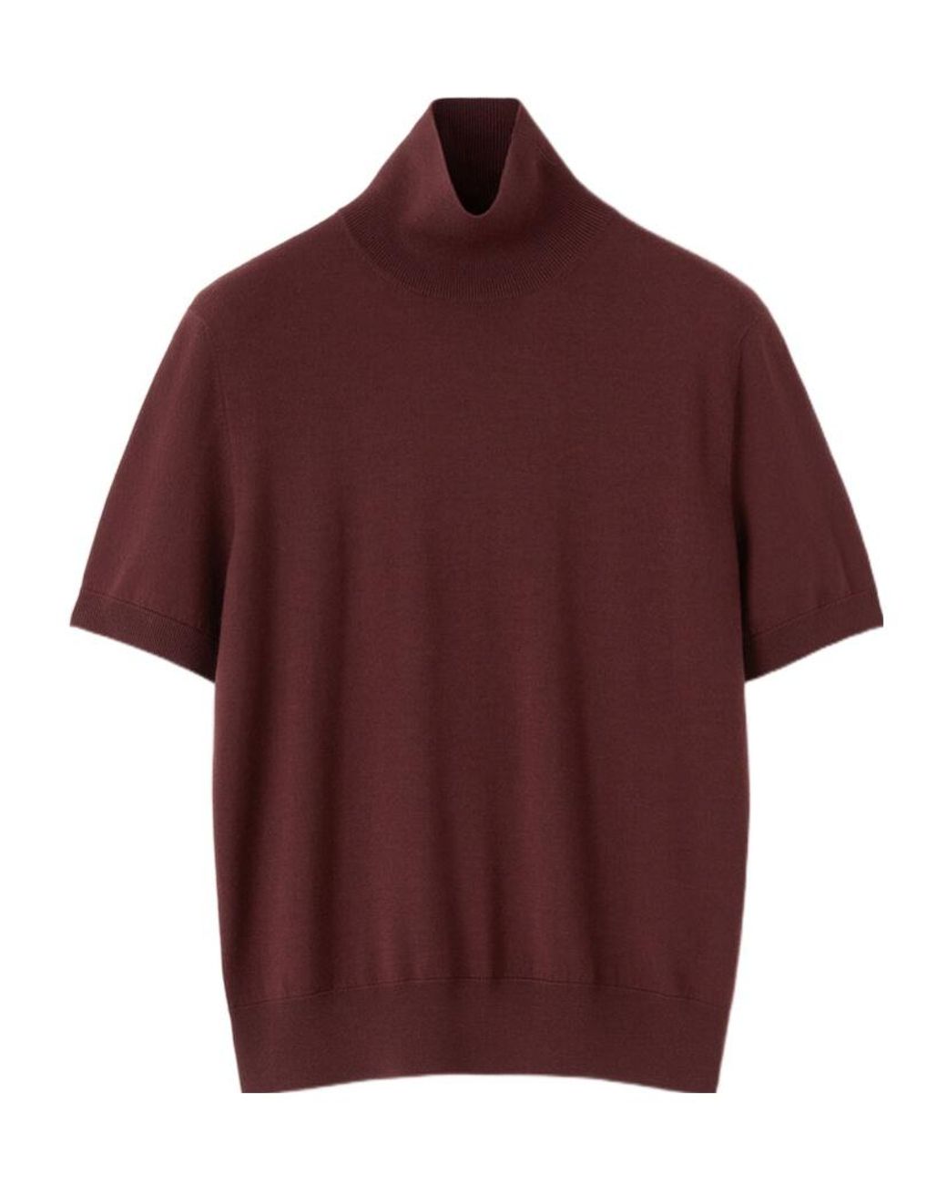 Loro Piana Red Short-Sleeved Turtleneck Sweater