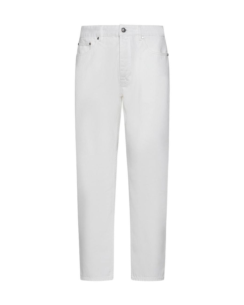 Palm Angels White Straight Leg Jeans for men