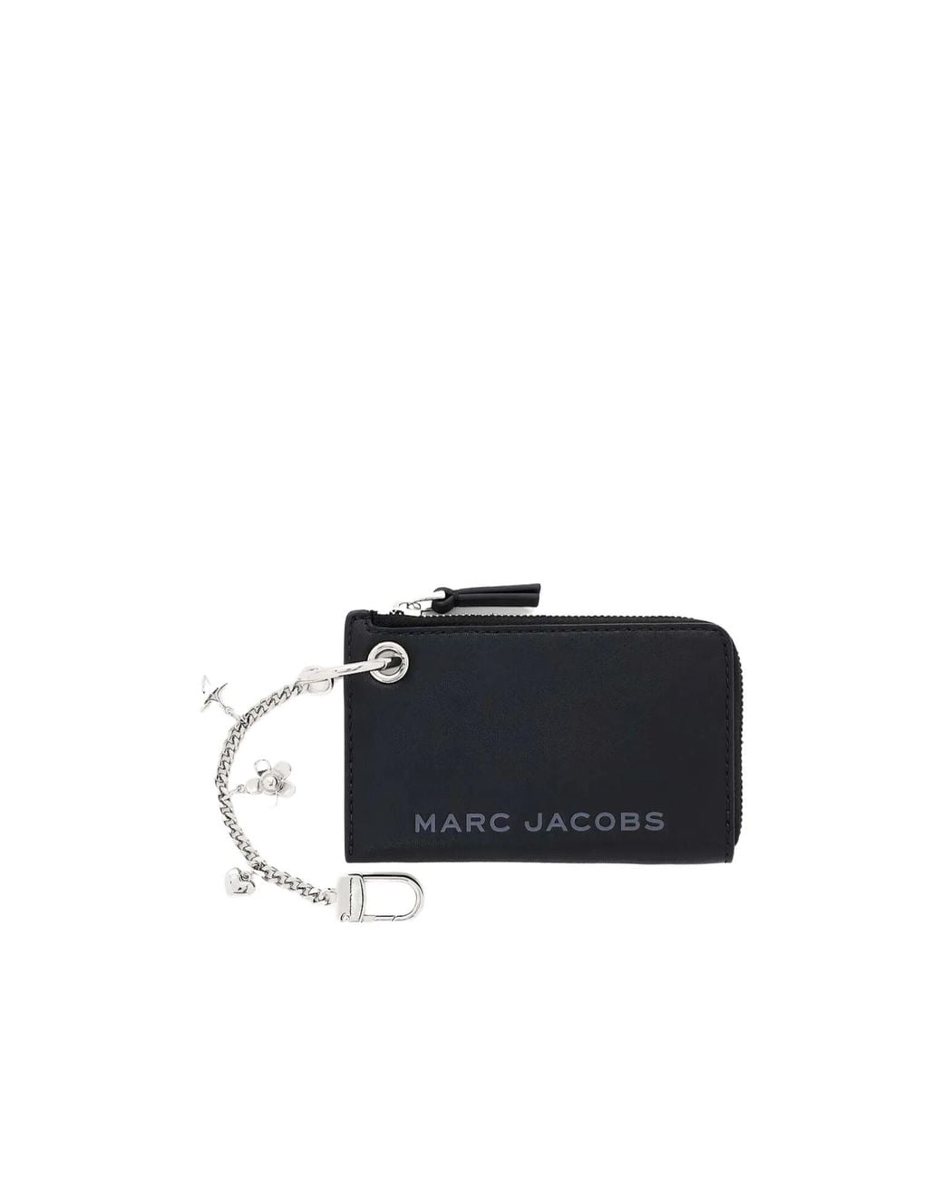 Marc Jacobs Black The Top Zip Charm Wallet