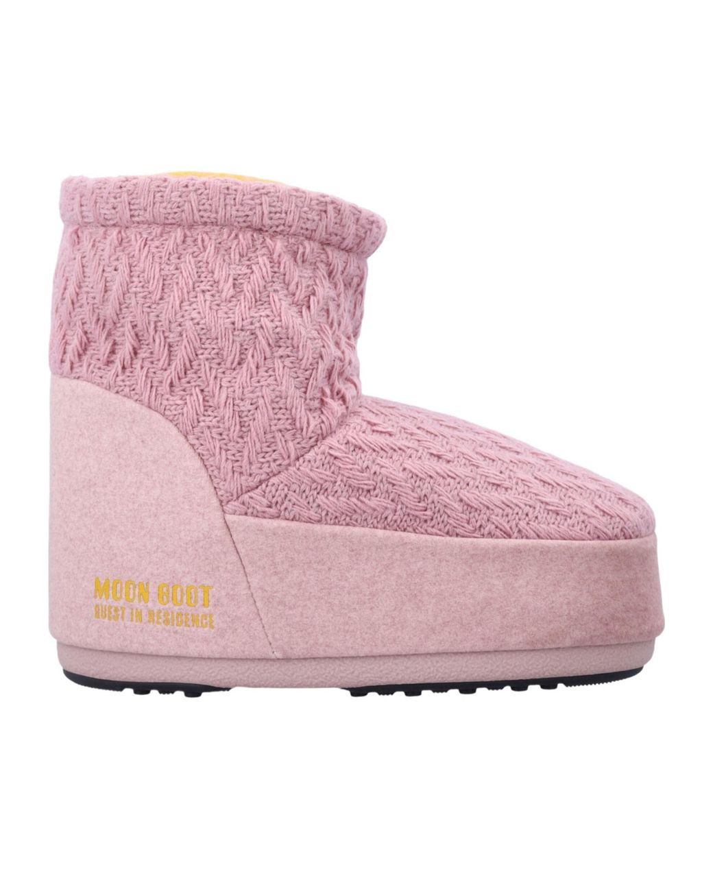 Moon Boot Pink X Guest Knitted Panel Snow Boots