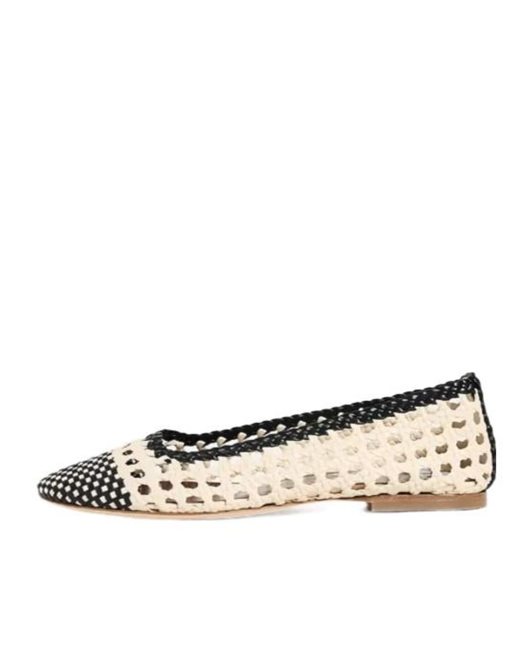 Staud Metallic Nell Crochet Ballet Flats