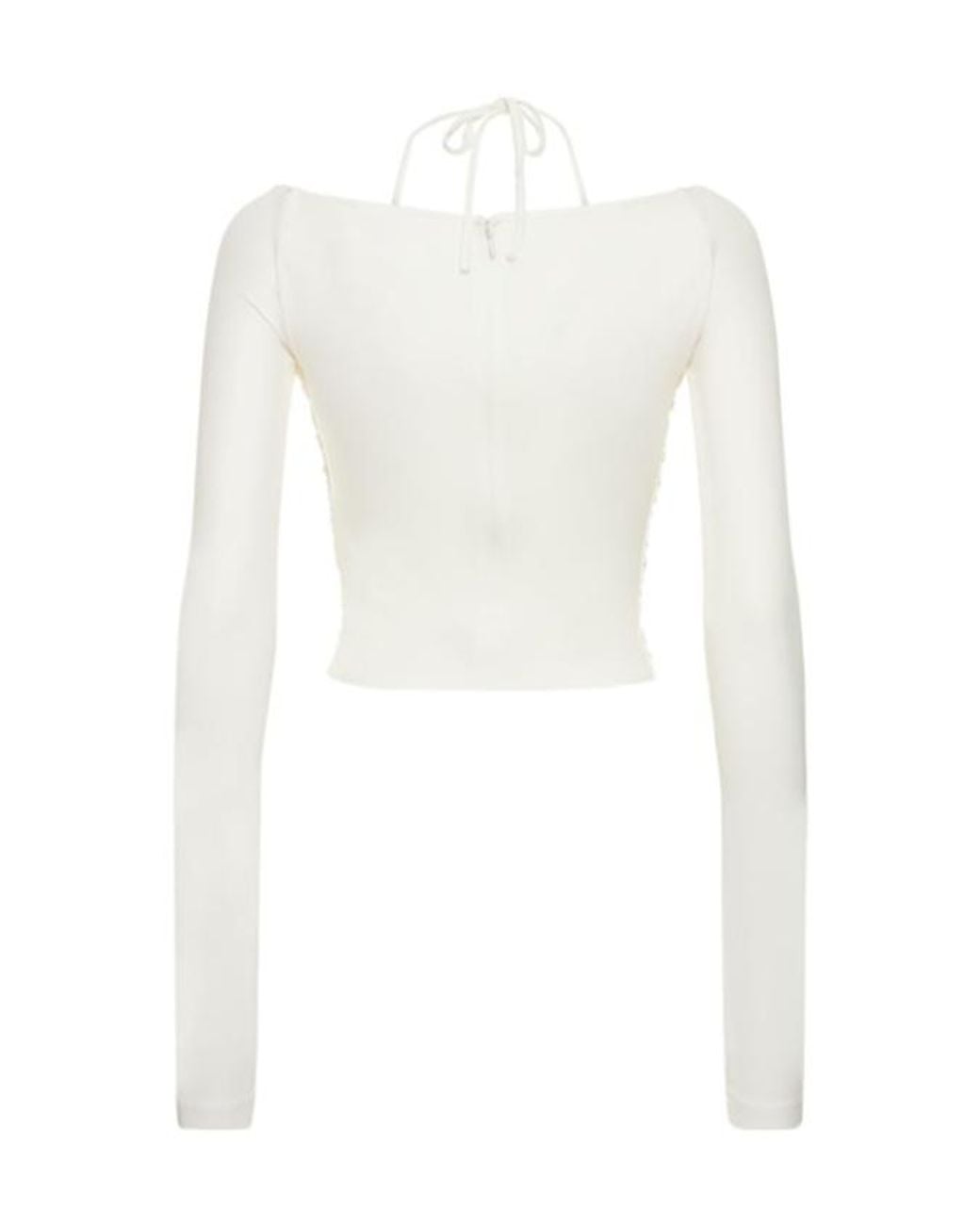 Dion Lee White Pleated Long-Sleeved Blouse