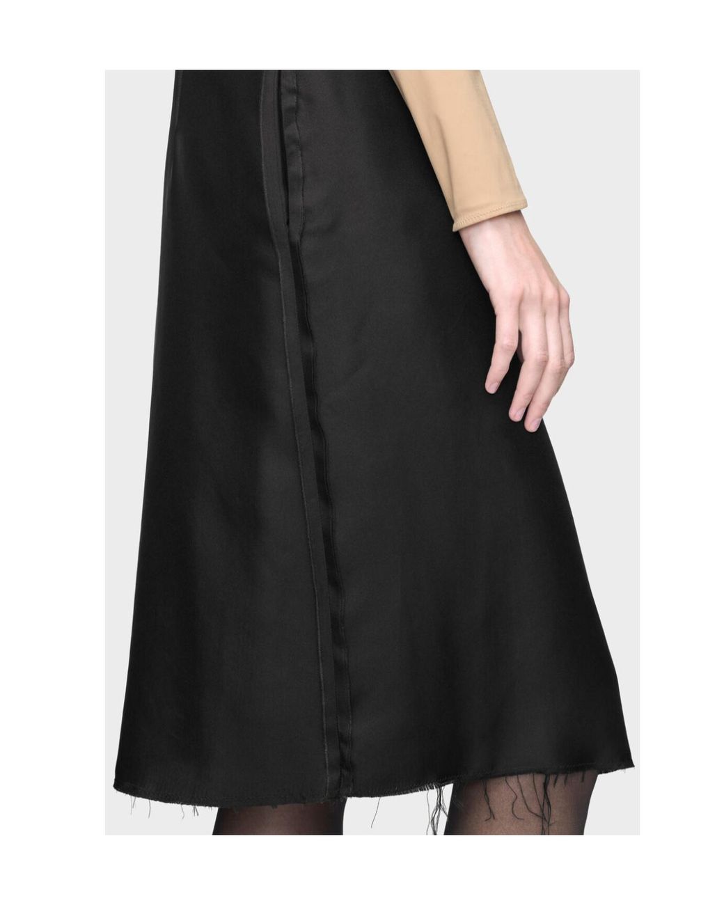 Maison Margiela Black V-Neck Midi Dress