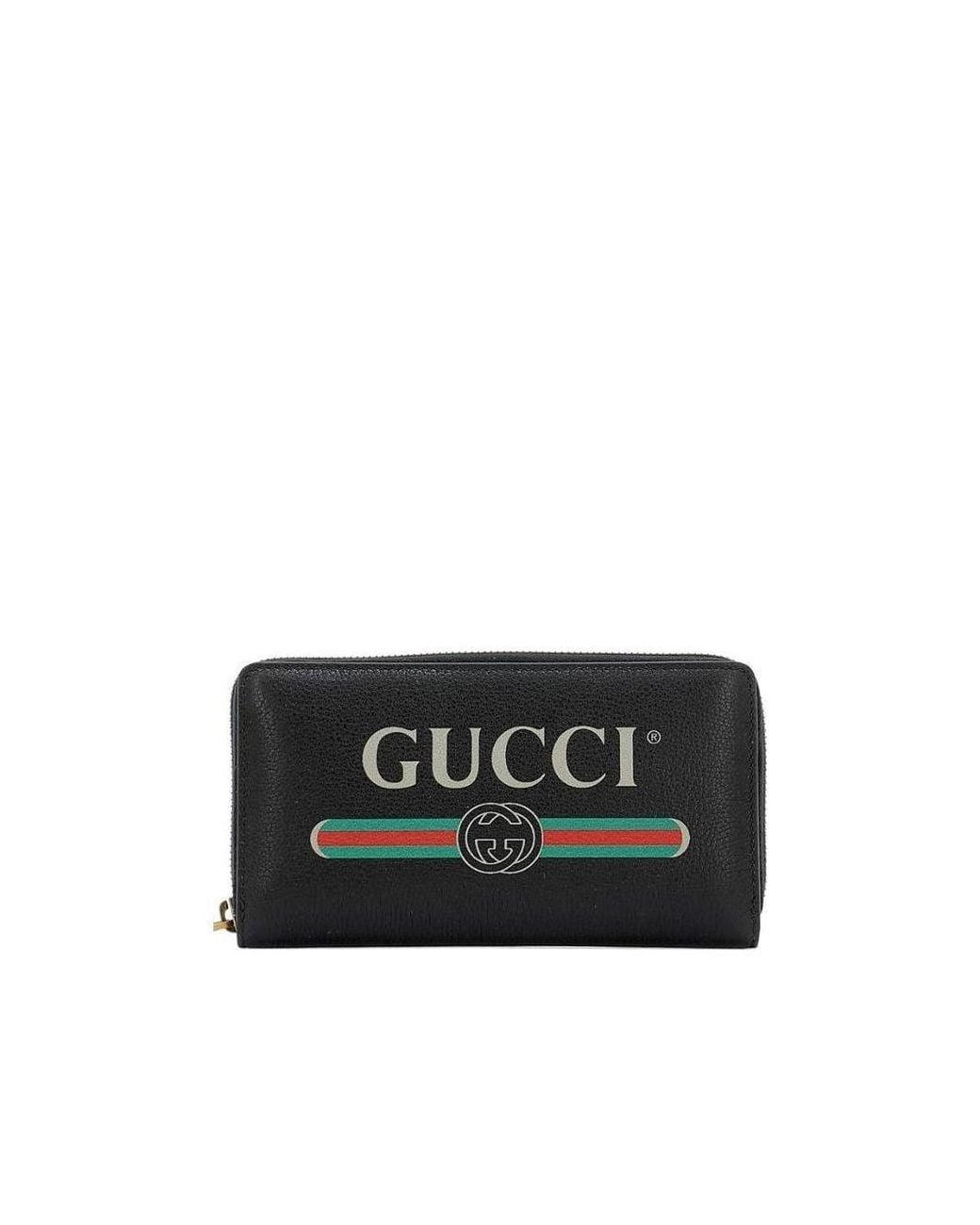 Gucci Black Logo Zip Around Wallet for men