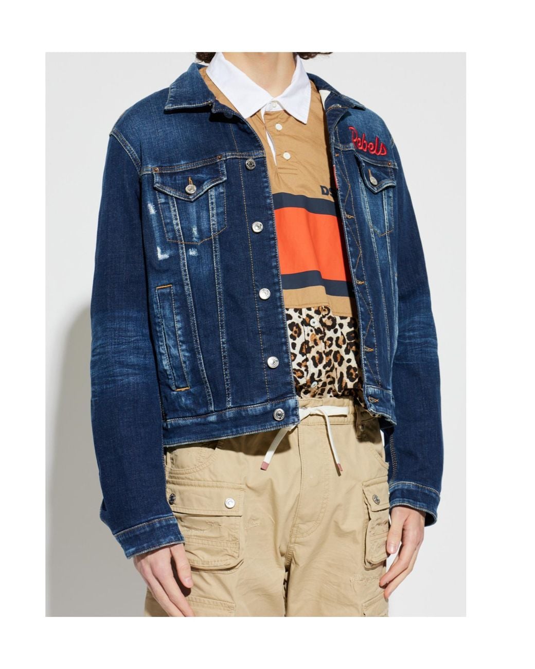 DSquared² Blue Rebels Vintage Denim Jacket for men