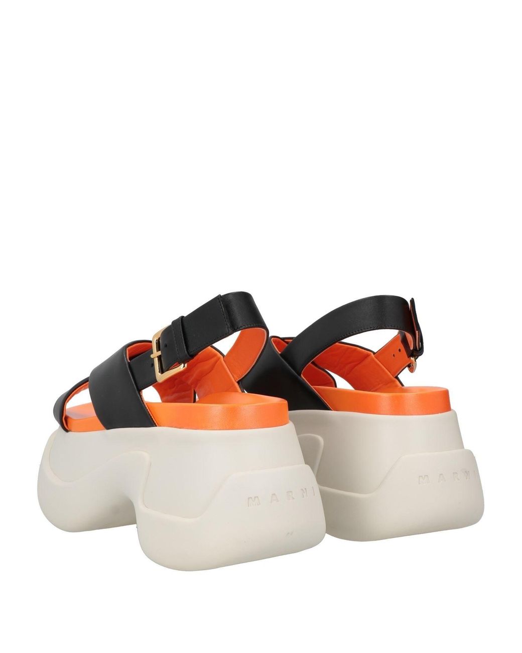 Marni White Leather Block Heel Sandals