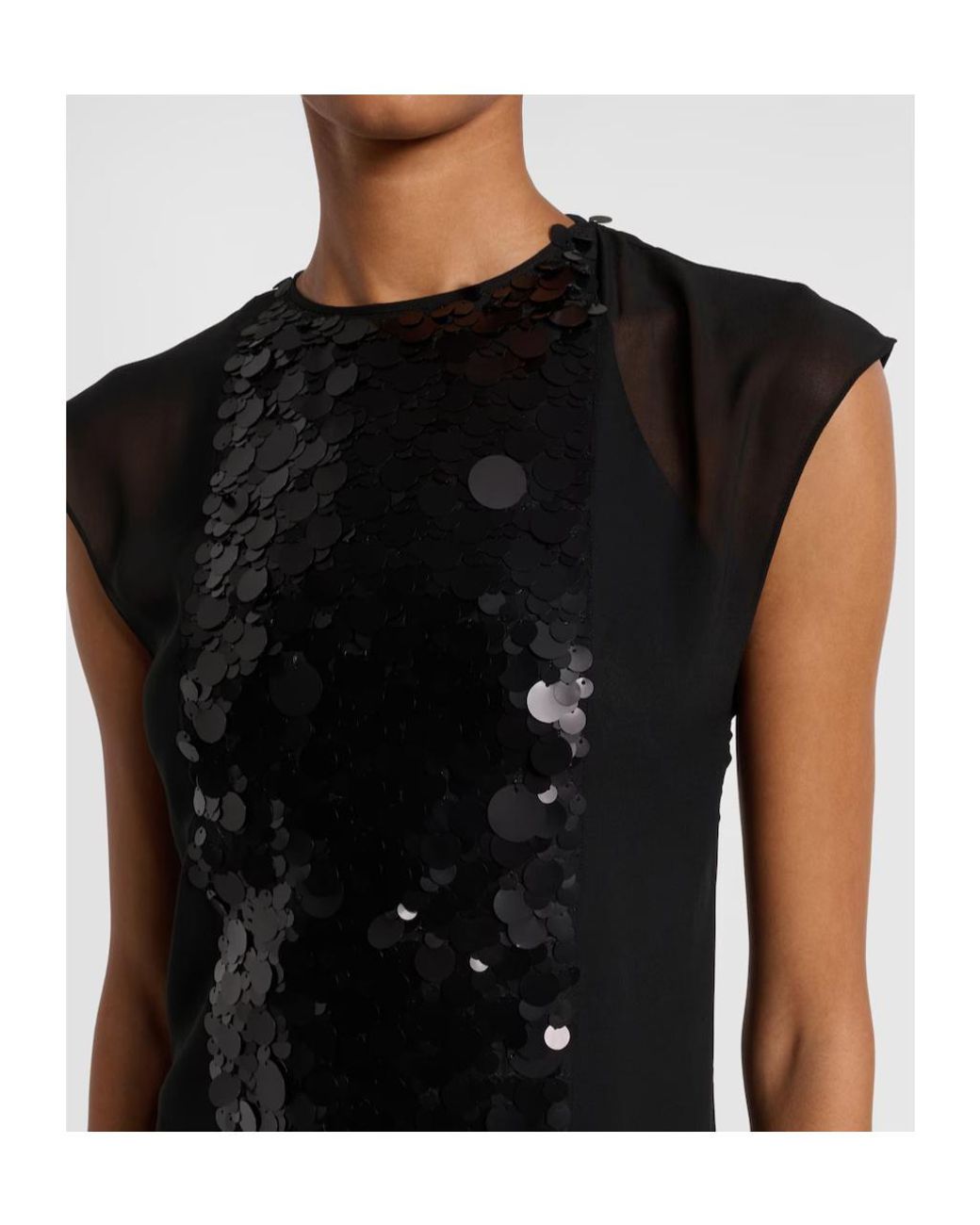 Joseph Black Shimmering Chiffon Midi Dress