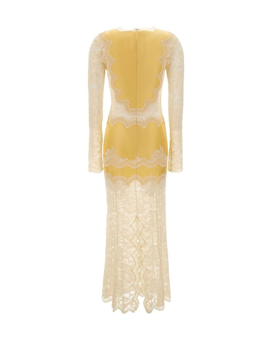 Rabanne Metallic Rabanne Lace Panel Maxi Dress