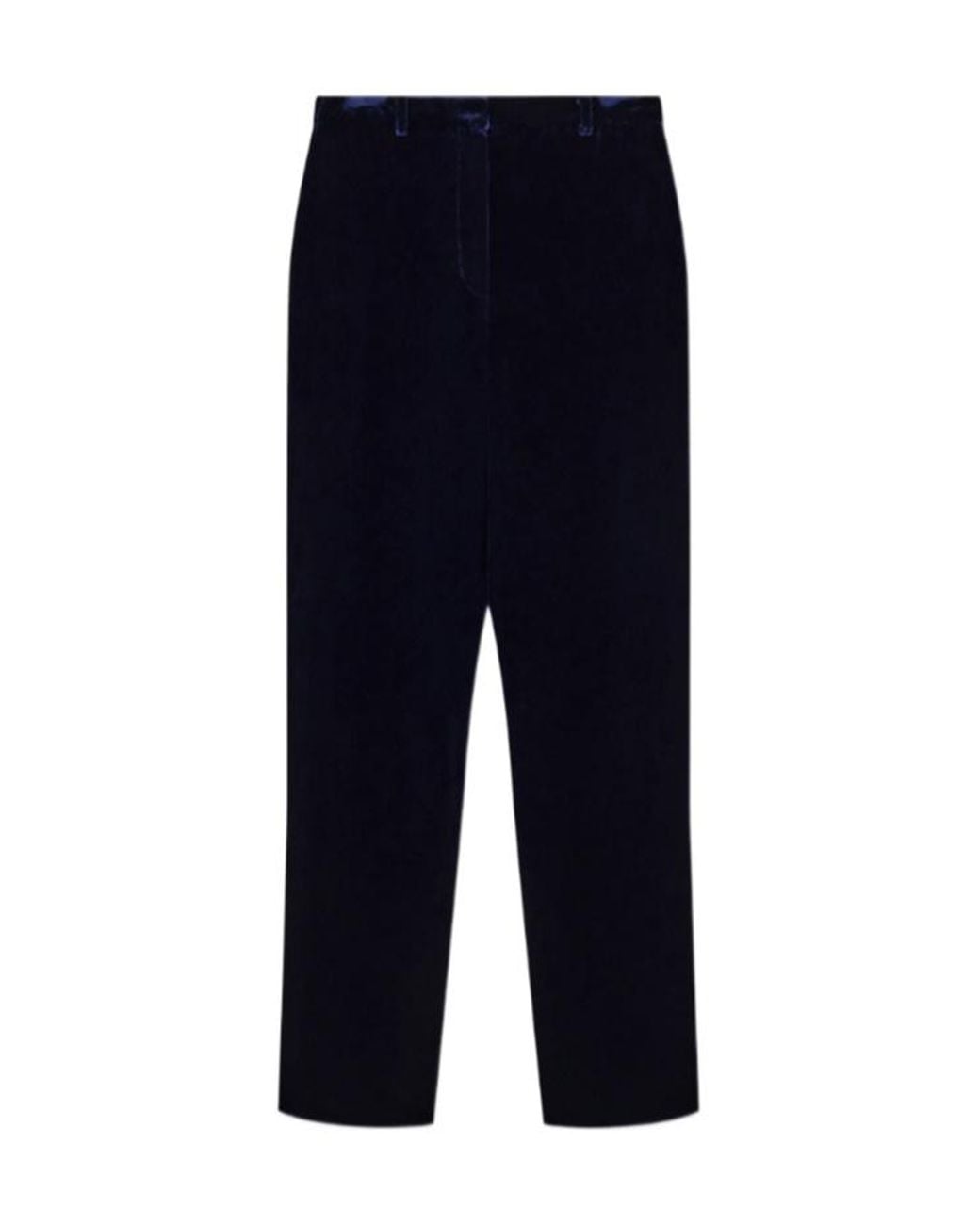 Emporio Armani Blue High-Waist Velvet Pants