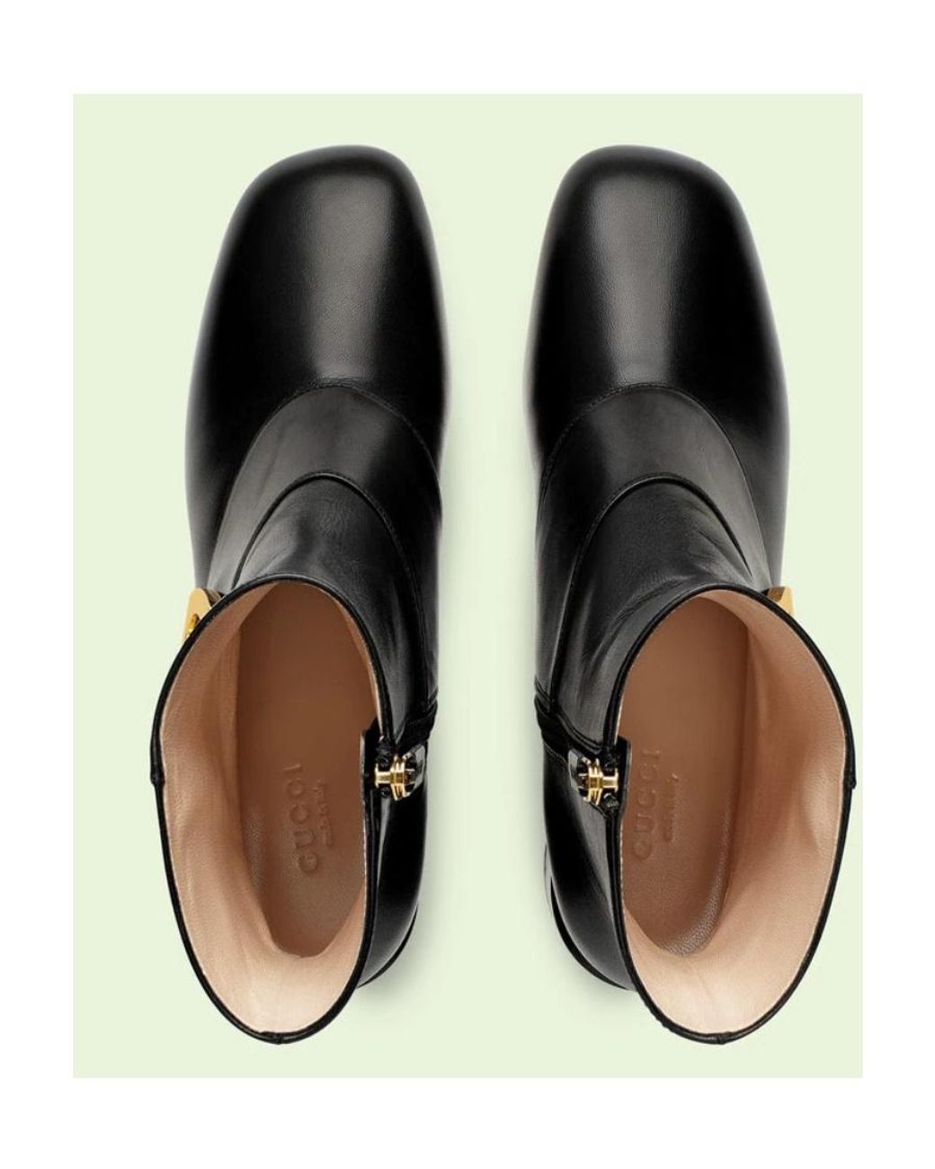 Gucci Black Blondie Logo-Plaque Ankle Boots
