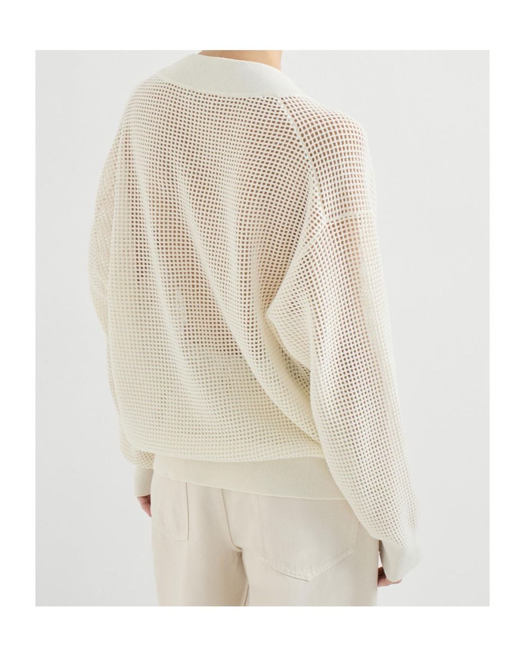 Brunello Cucinelli White Net Knitted Sweater
