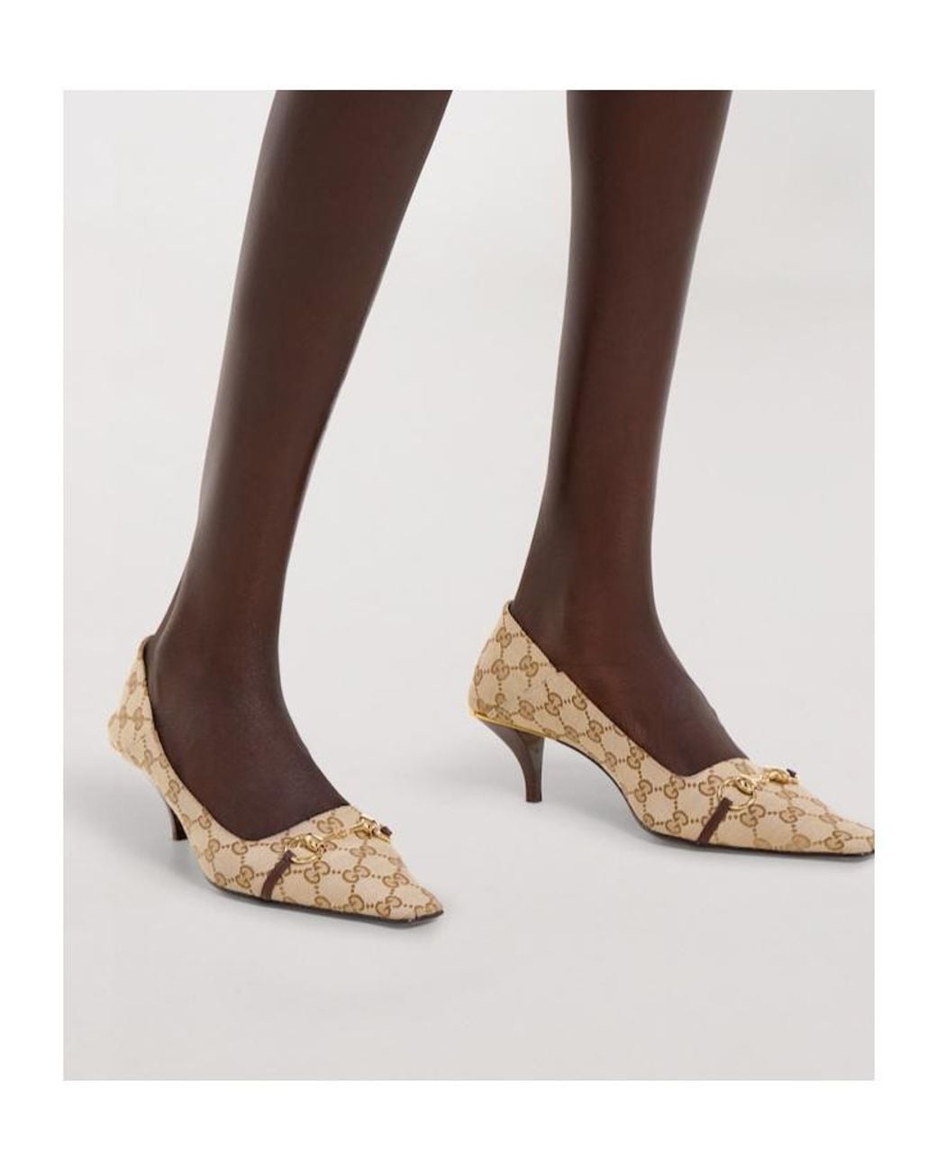 Gucci White Vittoria Pumps
