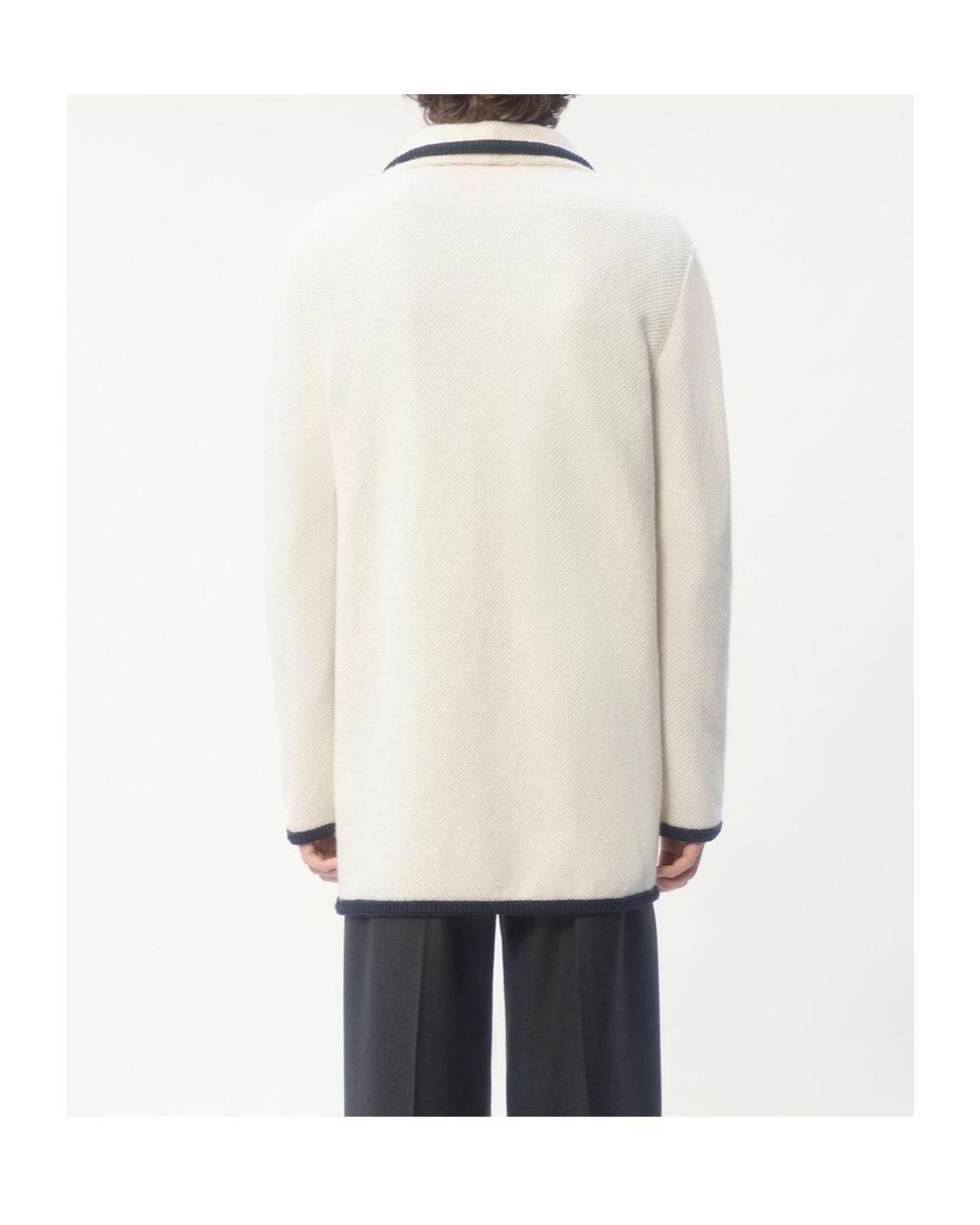 Valentino Natural Single-Breasted Straigth Hem Cardigan for men