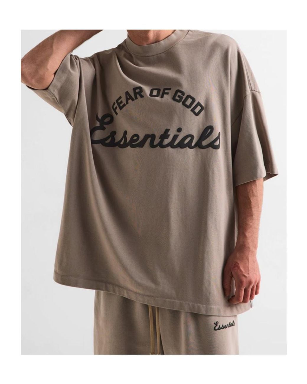 Fear Of God Gray Logo Loose T-Shirt for men