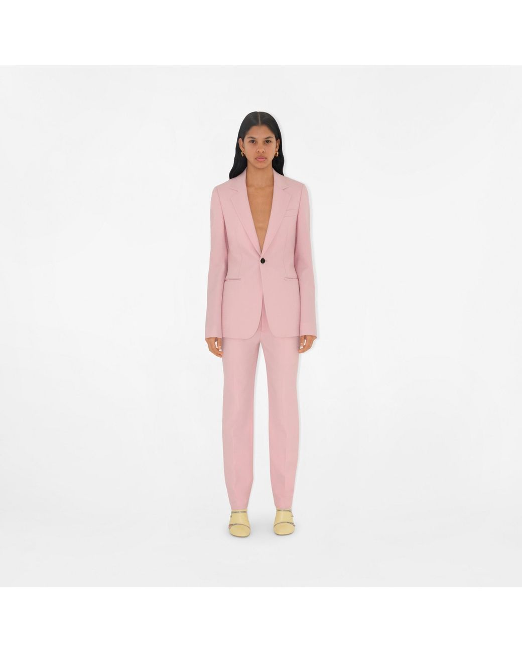 Burberry Pink Single-Breasted Tailored Blazer
