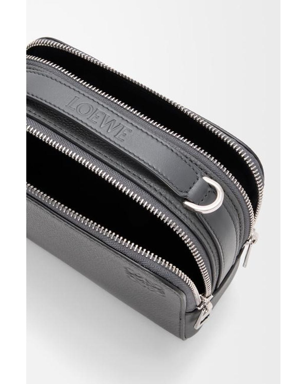 Loewe Gray Logo Embossed Mini Camera Bag for men