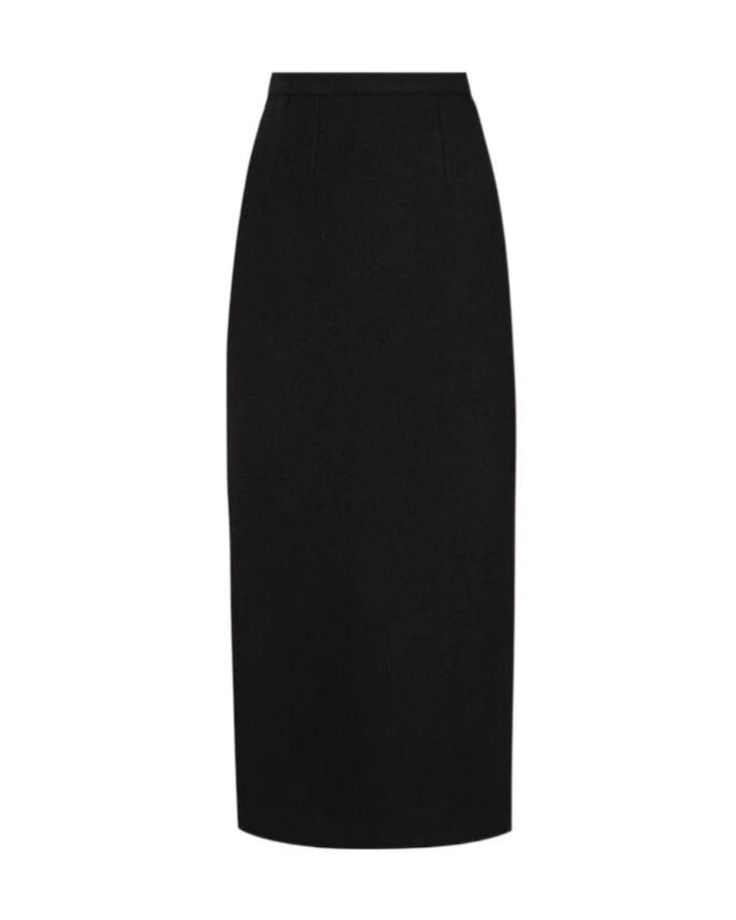 Dolce & Gabbana Black Virgin Wool Midi Skirt