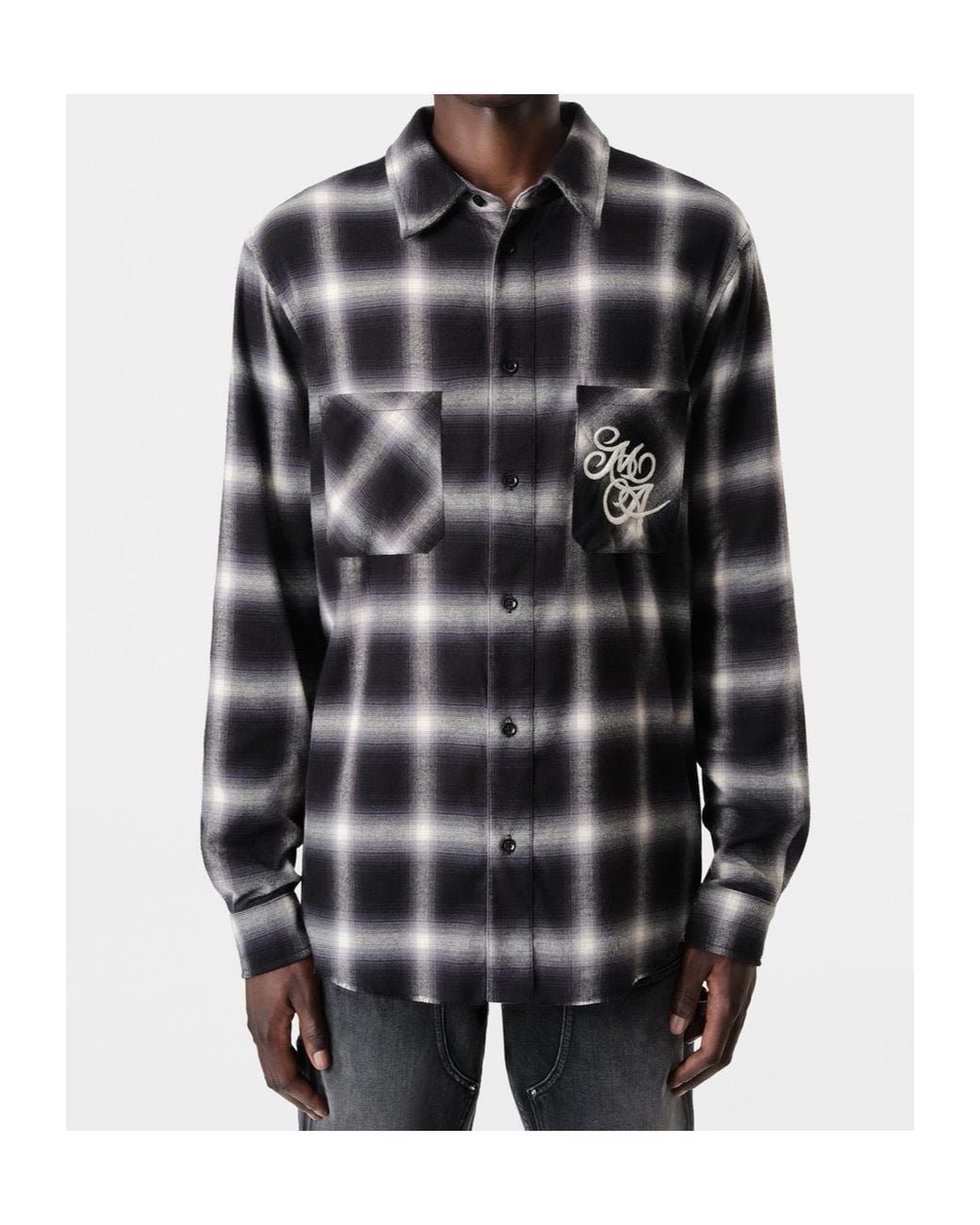 Amiri Black Swirl Flannel Shirt for men