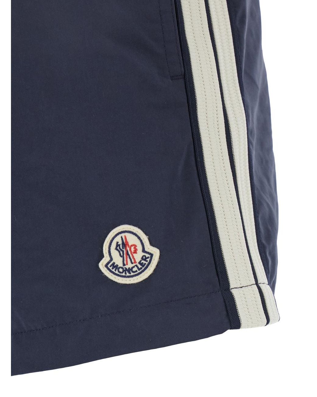 Moncler Blue Logo Patch Drawstring Swim Shorts for men