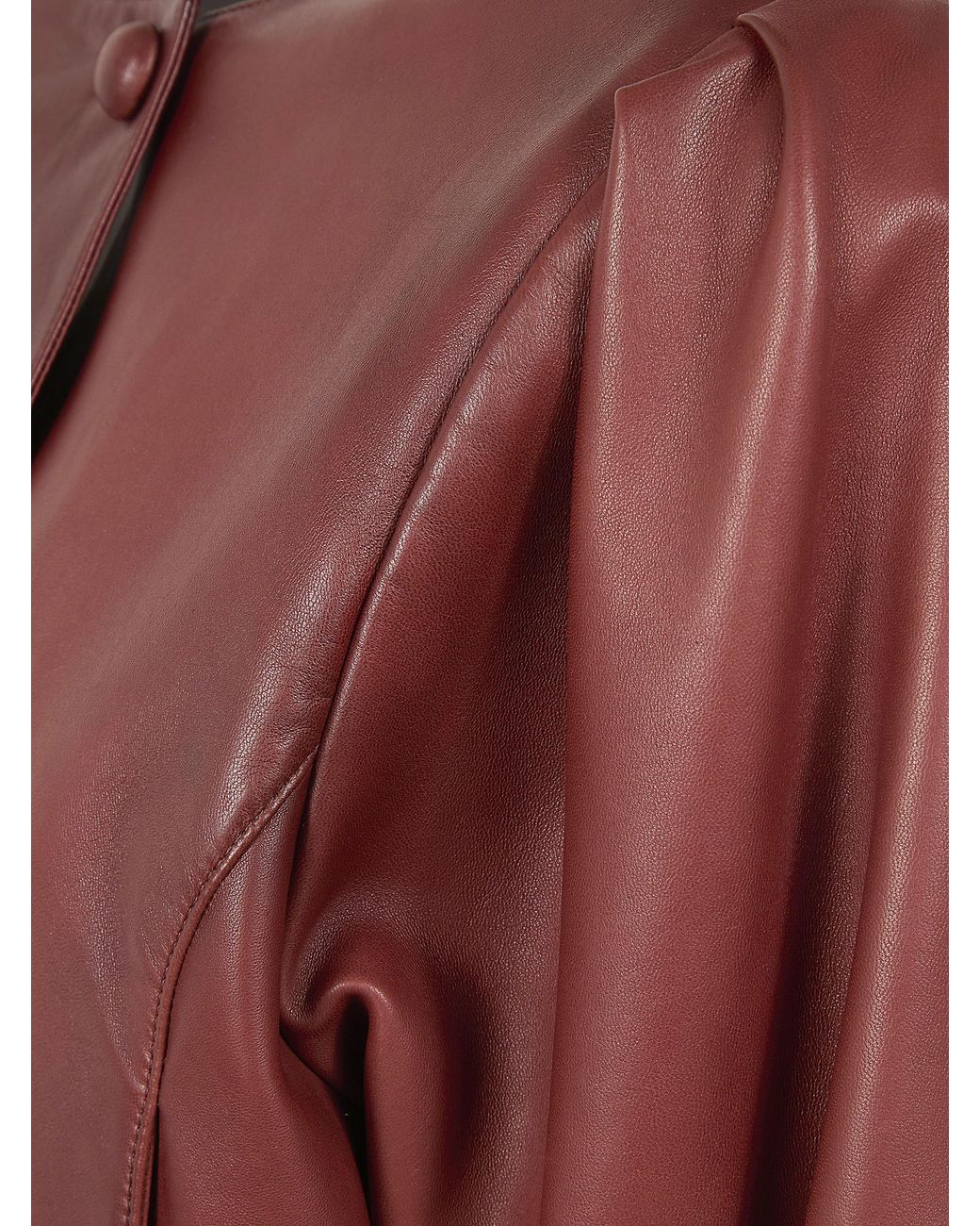 Chloé Red Chloé Collarless Leather Cropped Jacket