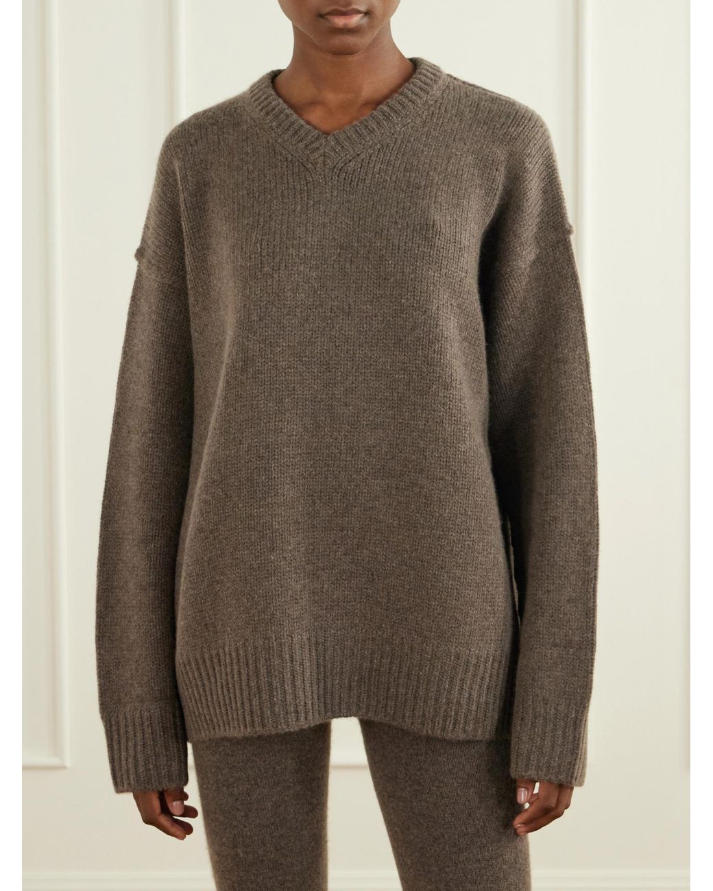Nour Hammour Brown Oversized Sweater