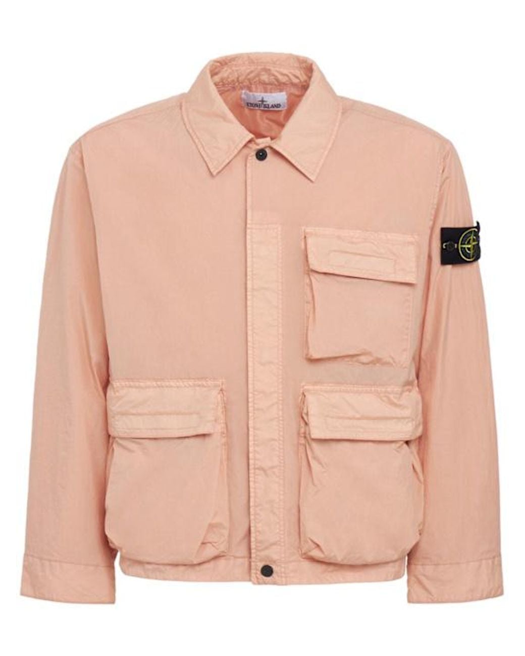 Stone Island Pink Logo Nylon Field Jacket for men