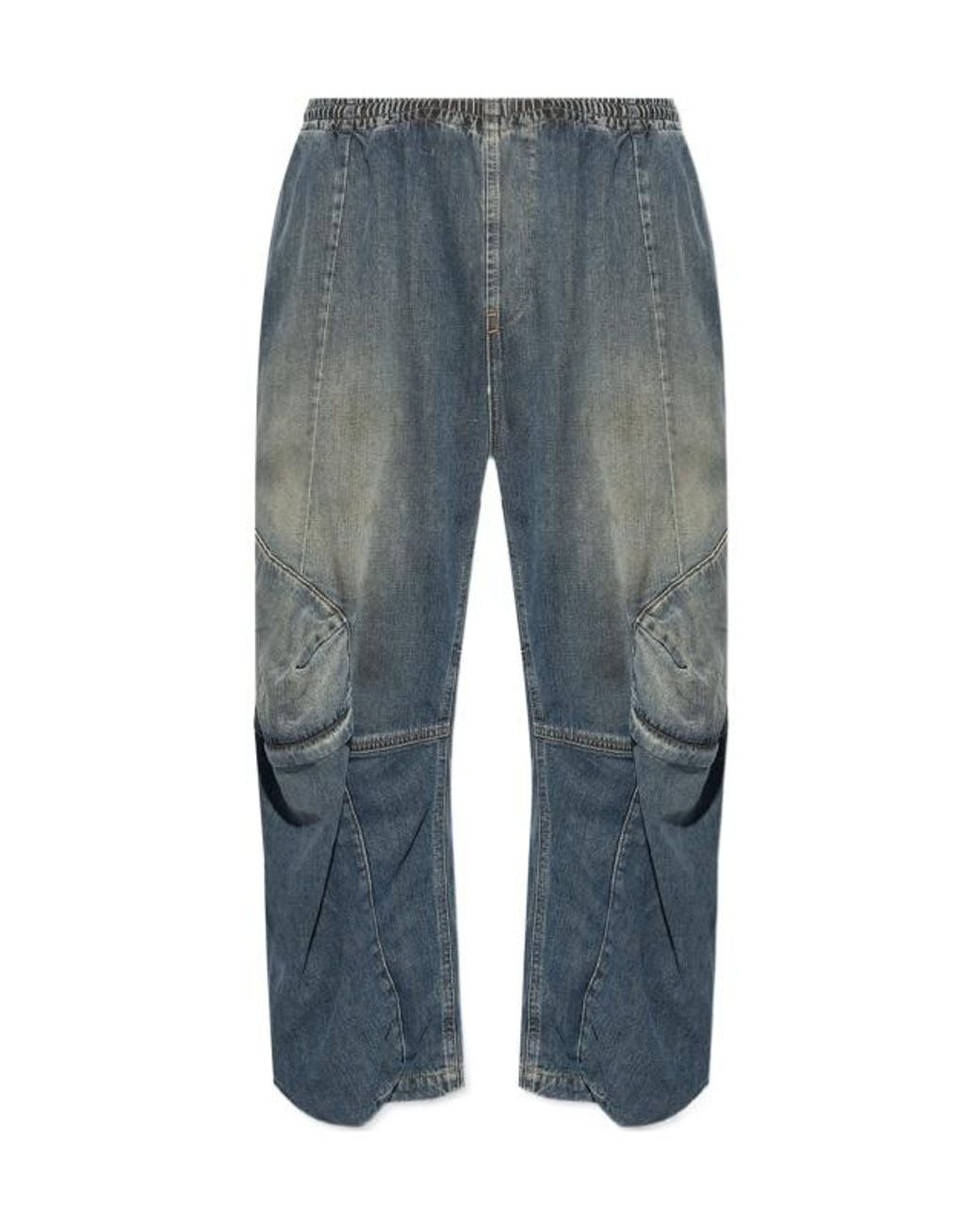DIESEL Blue D-Para-Short-Fsf Loose Fit Jeans for men