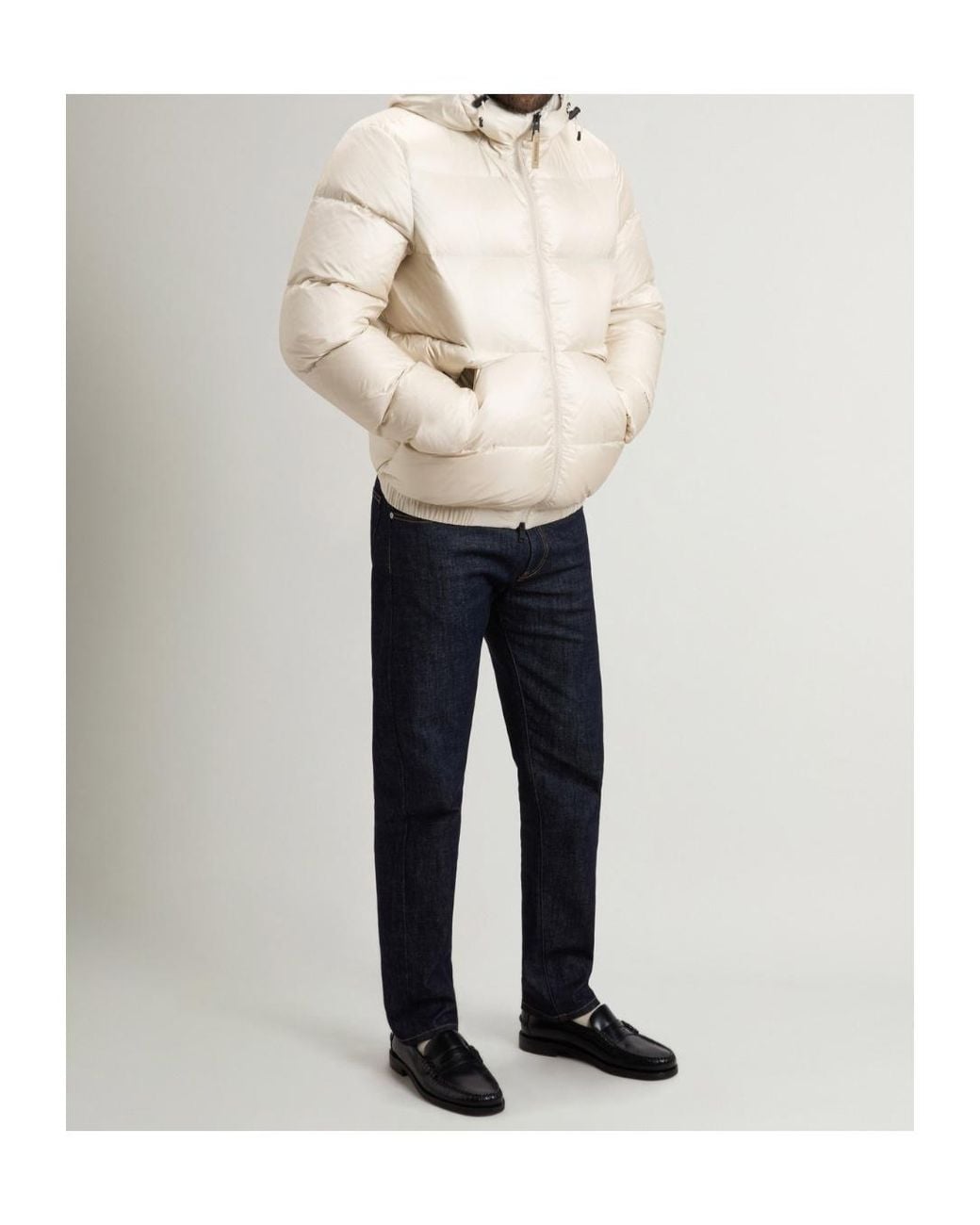 Woolrich Natural Pertex Hooded Puffer Jacket for men