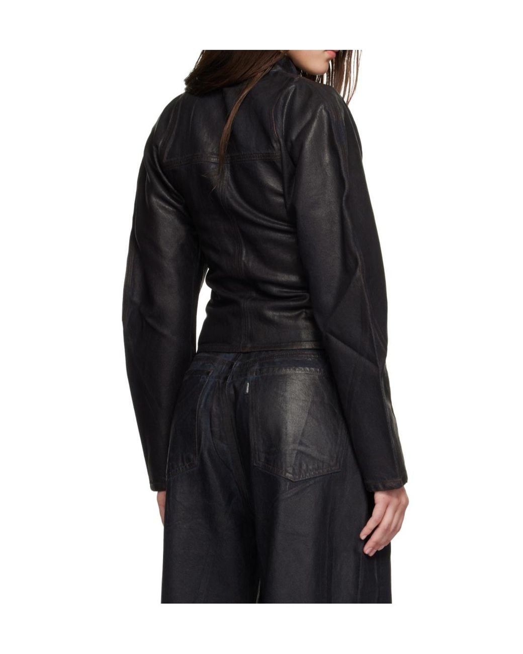 OTTOLINGER Black Stand-Up Collar Denim Jacket