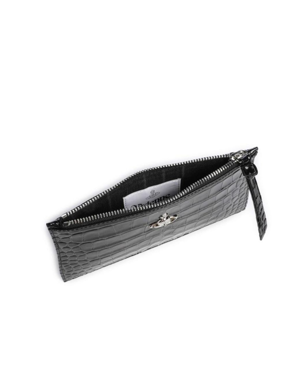 Vivienne Westwood Black Chain Embossed Logo Clutch Bag