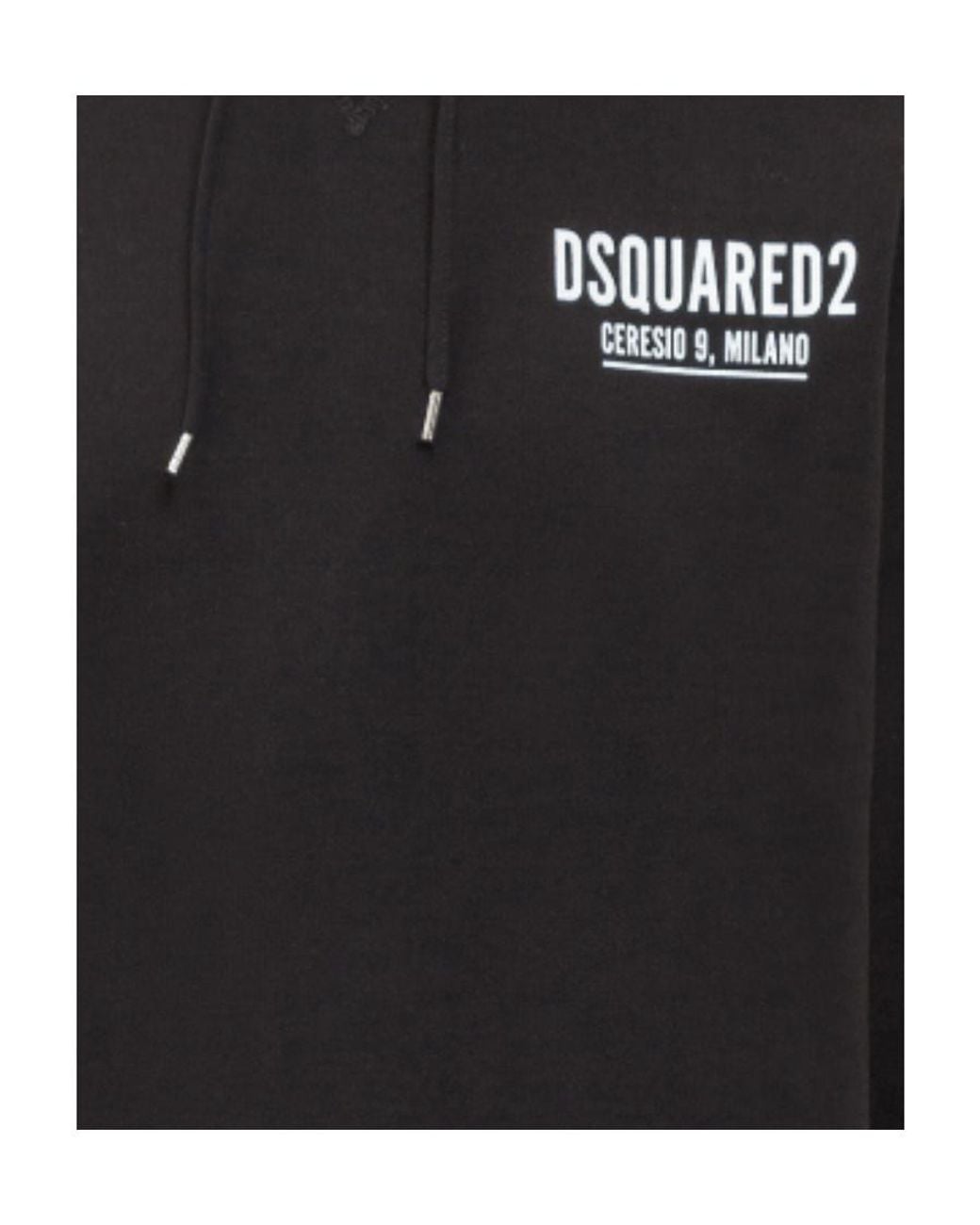 DSquared² Black Logo Print Hooded Sweatshirt for men