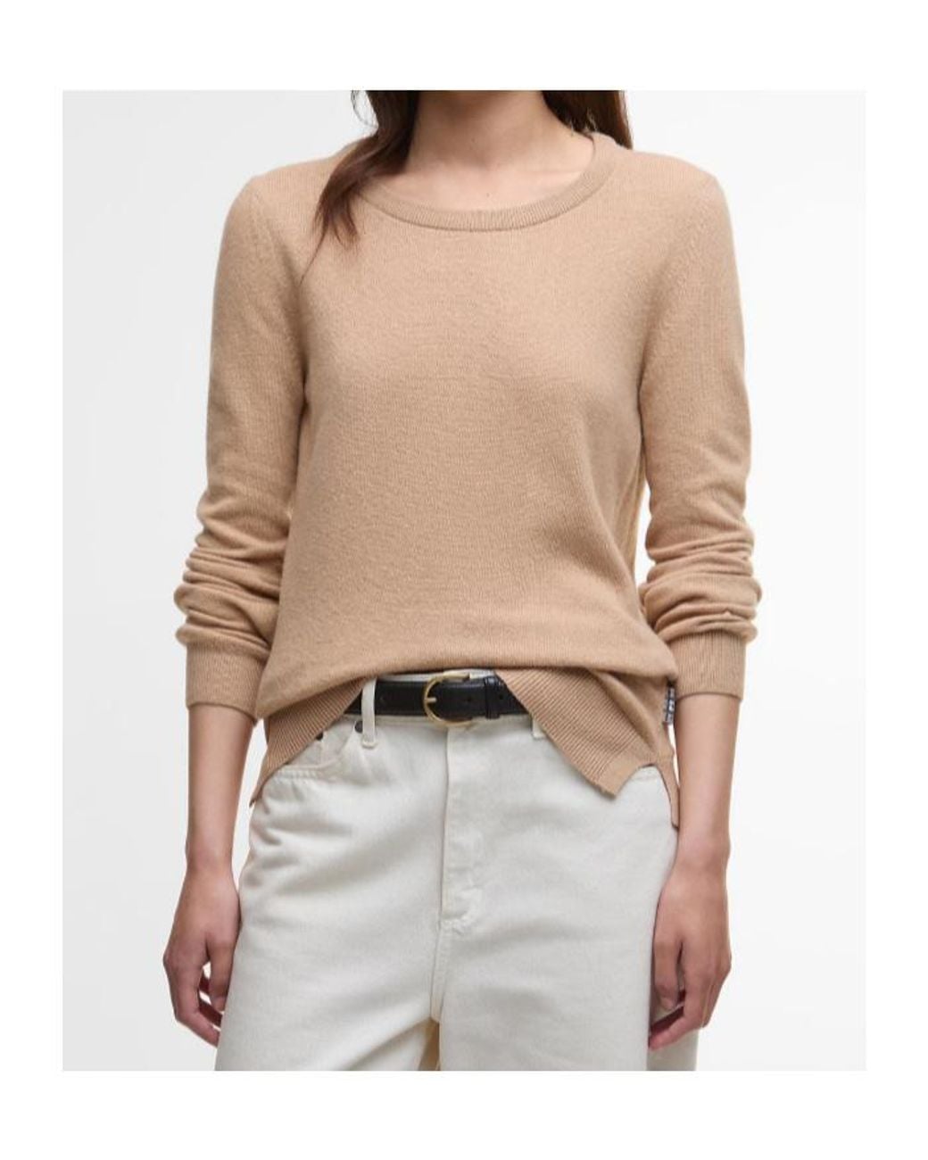 Barbour Natural Patch-Detailed Crewneck Jumper